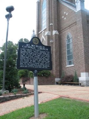 St. Michael's Catholic Church Marker & Church image. Click for full size.