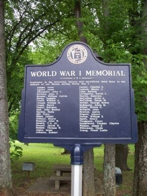 World War I Memorial Marker. Click for full size. World War I Memorial Marker image. Click for full size.