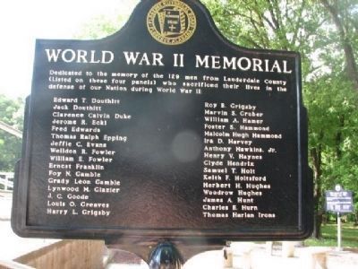 World War II Memorial Marker (Side 2) D-I image. Click for full size.