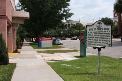 Site of Gibbes House Marker, looking east along Hampton Street. Click for full size. Site of Gibbes House Marker, looking east along Hampton Street image. Click for full size.