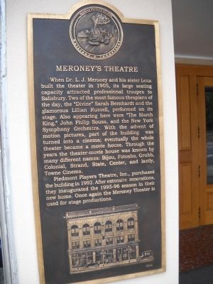 Meroney’s Theatre Marker image. Click for full size.
