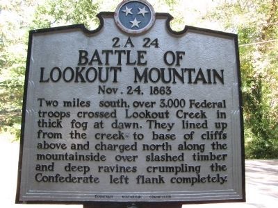 Battle of Lookout Mountain Marker. Click for full size. Battle of Lookout Mountain Marker image. Click for full size.