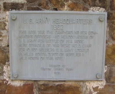 U.S. Army Headquarters 1862 Marker. Click for full size. U.S. Army Headquarters 1862 Marker image. Click for full size.