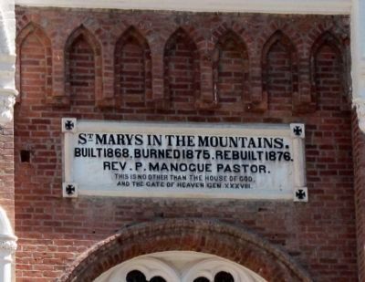 St. Mary's in the Mountains Dedication Plaque image. Click for full size.
