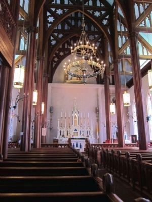 St. Mary's in the Mountains - Interior view, looking toward the altar image. Click for full size.
