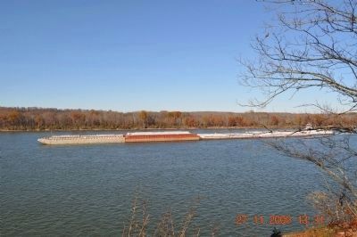 Barges are still heavily used to carry cargo on the Tennessee River. image. Click for full size.