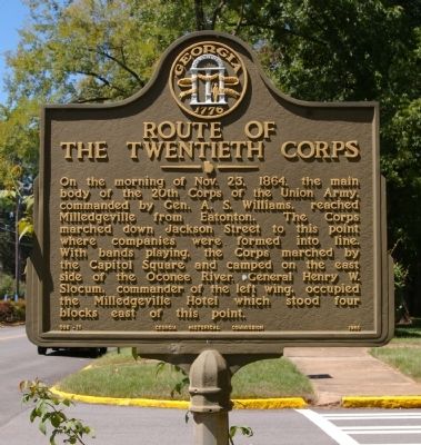 Route of the Twentieth Corps Marker image. Click for full size.