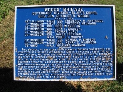 Woods' Brigade Marker. Click for full size. Woods' Brigade Marker image. Click for full size.