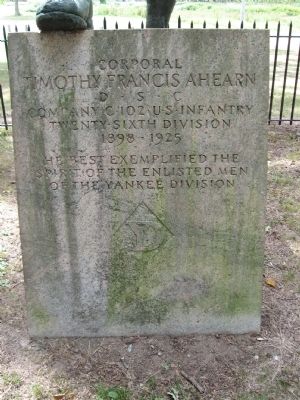 Corporal Timothy Francis Ahearn Marker. Click for full size. Corporal Timothy Francis Ahearn Marker image. Click for full size.