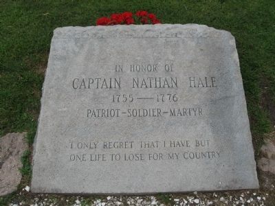 In Honor of Captain Nathan Hale Marker image. Click for full size.