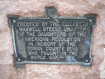 Rowan County World War I Memorial Marker image. Click for full size.