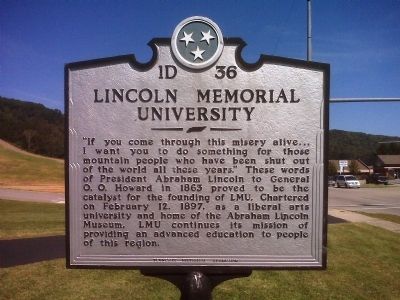 Lincoln Memorial University Historical Marker image. Click for full size.
