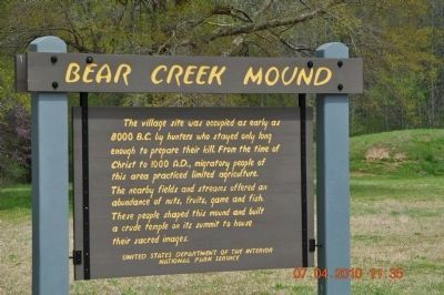 Bear Creek Mound Marker image. Click for full size.