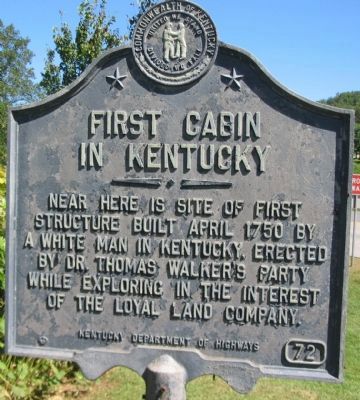 First Cabin in Kentucky Marker image. Click for full size.
