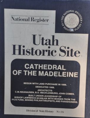 Cathedral of the Madeleine Marker. Click for full size. Cathedral of the Madeleine Marker image. Click for full size.