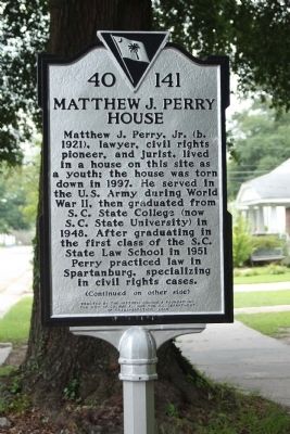Matthew J. Perry House Marker image. Click for full size.