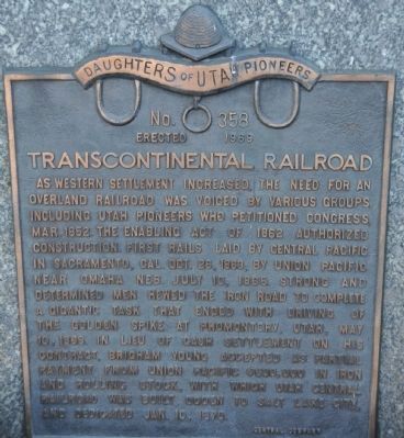 Transcontinental Railroad Marker. Click for full size. Transcontinental Railroad Marker image. Click for full size.