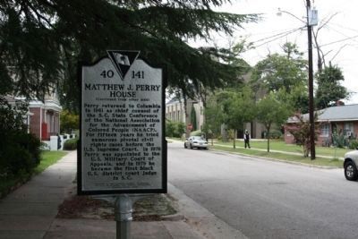 Matthew J. Perry House Marker, looking west on Washington Street. Click for full size. Matthew J. Perry House Marker, looking west on Washington Street image. Click for full size.