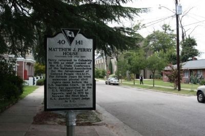 Matthew J. Perry House Marker, looking west on Washington Street image. Click for full size.