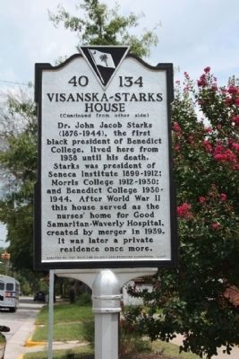 Visanska-Starks House Marker, reverse text. Click for full size. Visanska-Starks House Marker, reverse text image. Click for full size.