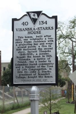 Visanska-Starks House Marker image. Click for full size.