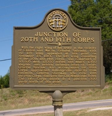 Junction of 20th and 14th Corps Marker image. Click for full size.