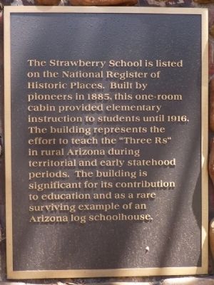The Strawberry School National Register of Historic Places Marker. Click for full size. The Strawberry School National Register of Historic Places Marker image. Click for full size.