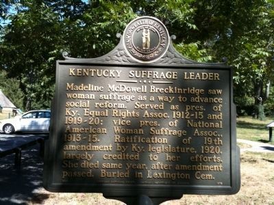 Kentucky Suffrage Leader Marker. Click for full size. Kentucky Suffrage Leader Marker image. Click for full size.