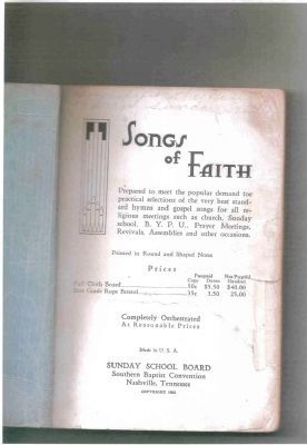 Belle Haven Baptist Church Hymnal. Click for full size. Belle Haven Baptist Church Hymnal image. Click for full size.