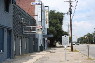 The Lighthouse & Informer / John H. McCray Marker, as seen looking north along Harden Street. Click for full size. The Lighthouse & Informer / John H. McCray Marker, as seen looking north along Harden Street image. Click for full size.