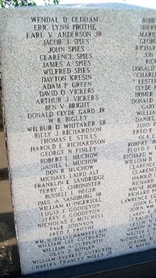Miami County Veterans Memorial Honor Roll image. Click for full size.