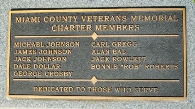 Miami County Veterans Memorial Charter Members image. Click for full size.