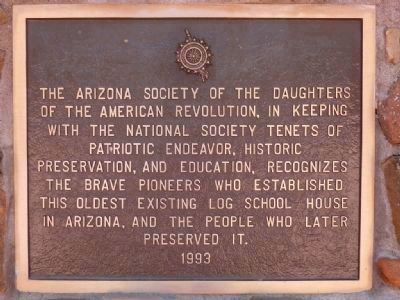 Arizona Society of the Daughters of the American Revolution Dedication Plaque. Click for full size. Arizona Society of the Daughters of the American Revolution Dedication Plaque image. Click for full size.
