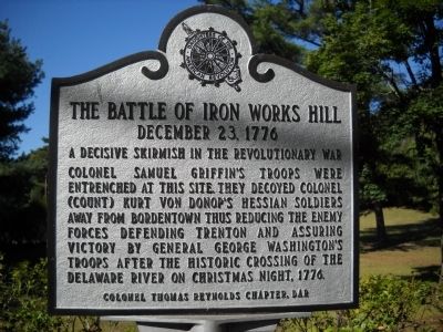 The Battle of Iron Works Hill Marker image. Click for full size.