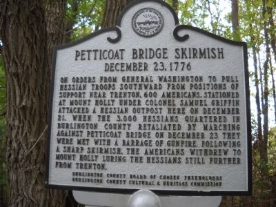 Petticoat Bridge Skirmish Marker. Click for full size. Petticoat Bridge Skirmish Marker image. Click for full size.