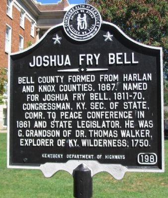 Joshua Fry Bell Marker. Click for full size. Joshua Fry Bell Marker image. Click for full size.