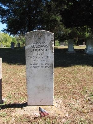 Abner Alloway Strange grave marker image. Click for full size.