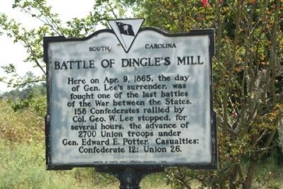 Battle of Dingle's Mill Marker image. Click for full size.