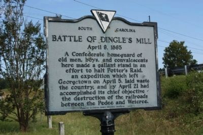 Battle of Dingle's Mill Marker, reverse side image. Click for full size.
