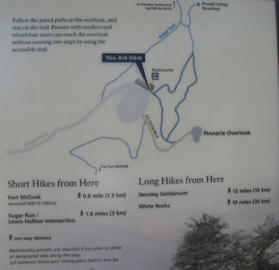 Trail Map for Area around Pinnacle Overlook image. Click for full size.