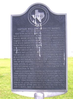 Captain William Plunkett Harris Marker. Click for full size. Captain William Plunkett Harris Marker image. Click for full size.