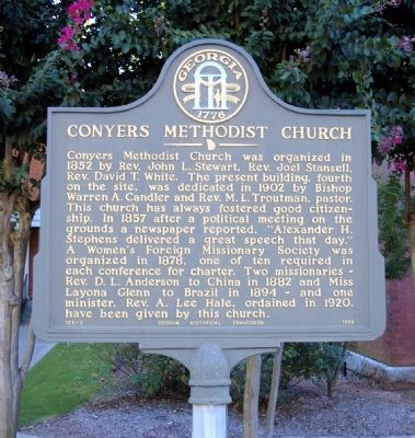 Conyers Methodist Church Marker image. Click for full size.