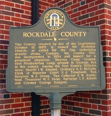 Rockdale County Marker image. Click for full size.