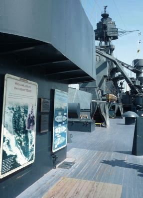 Quarterdeck of U.S.S. <i>Texas</i> - at the end the pedestrian bridge image. Click for full size.