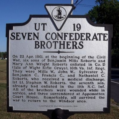 Seven Confederate Brothers Marker image. Click for full size.