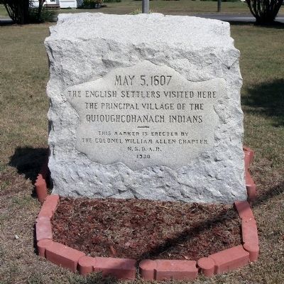 Quioughcohanach Indians Marker. Click for full size. Quioughcohanach Indians Marker image. Click for full size.