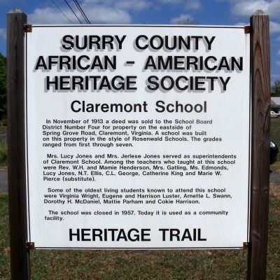 Claremont School Marker. Click for full size. Claremont School Marker image. Click for full size.