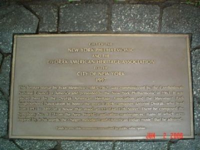 Antonin Dvořák plaque. Click for full size. Antonin Dvořák plaque image. Click for full size.
