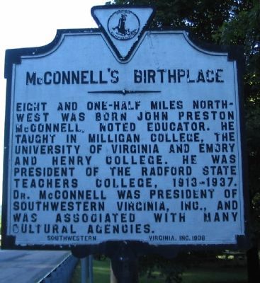 McConnell's Birthplace Marker. Click for full size. McConnell's Birthplace Marker image. Click for full size.