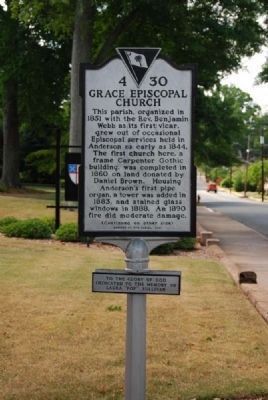 Grace Episcopal Church Marker -<br>Front image. Click for full size.